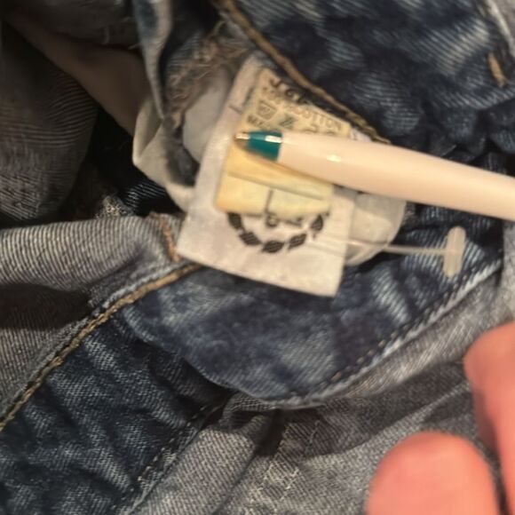 EYH Overalls Denim Cuffed Size Large Patches - Picture 9 of 9